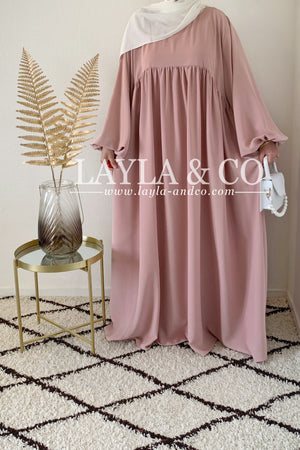 Abaya manches bouffantes soie de médine