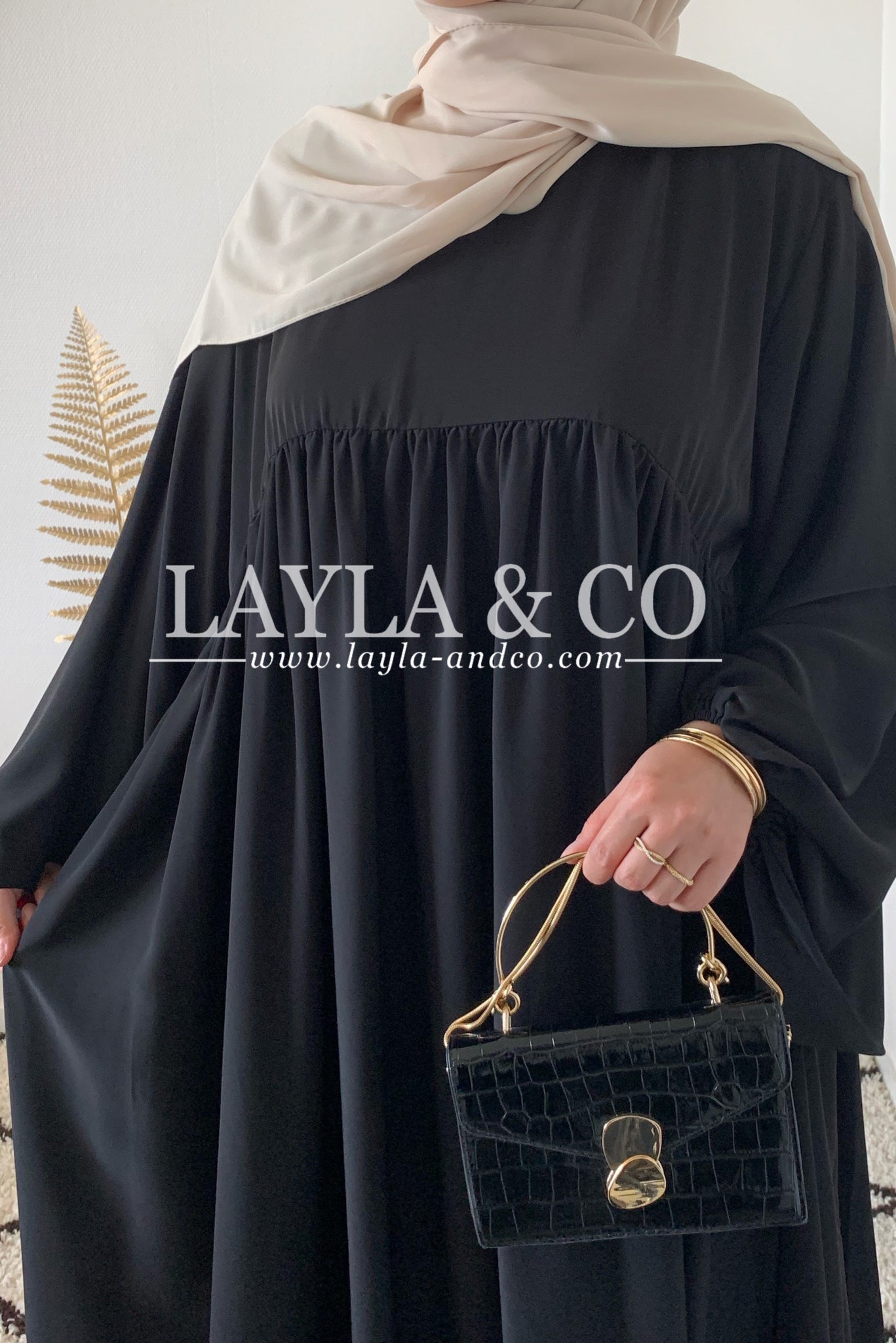 Abaya manches bouffantes soie de médine